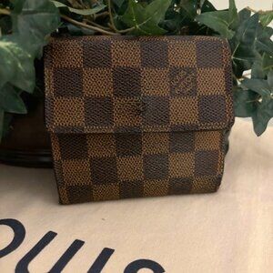 AUTHENTIC LOUIS VUITTON DAMIER EBENE DOUBLE SNAP WALLET